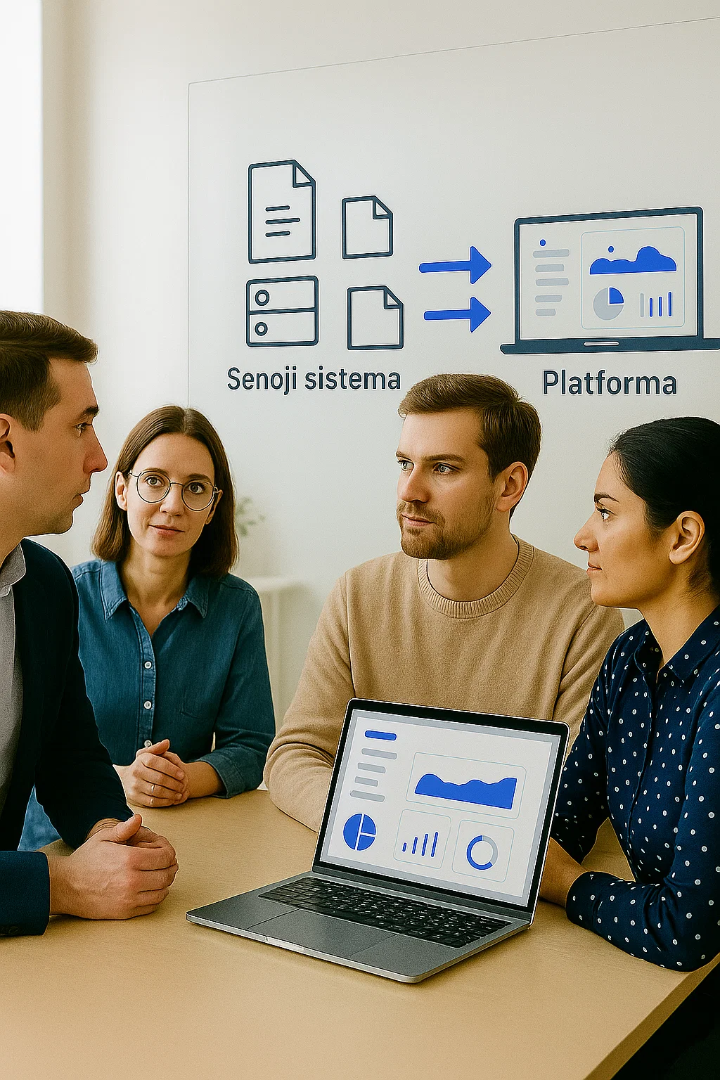 VECTICUM migracijos komanda: specialistai aptaria migracijos procesą